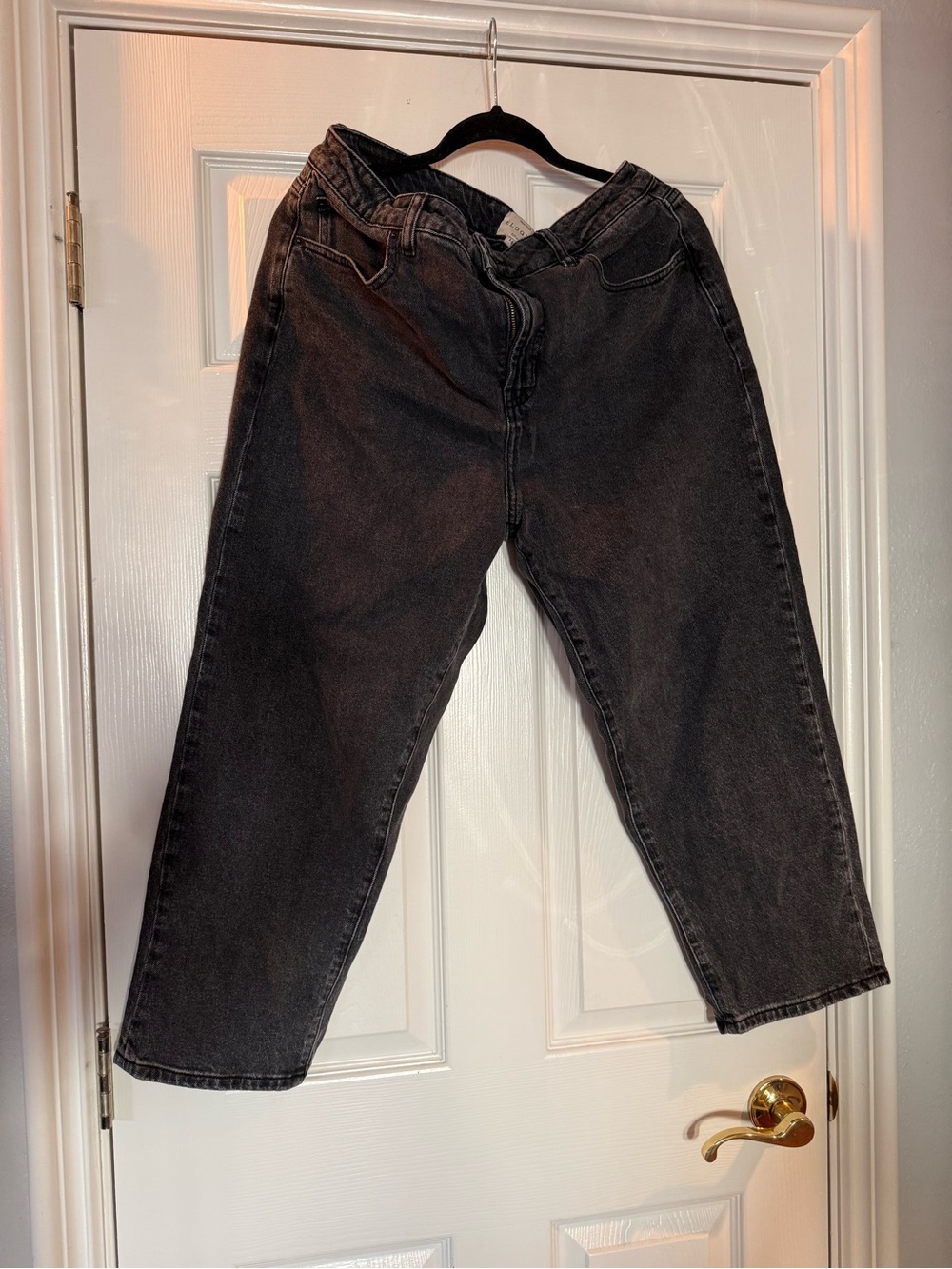 Eloquii Black Washed Relaxed Jeans